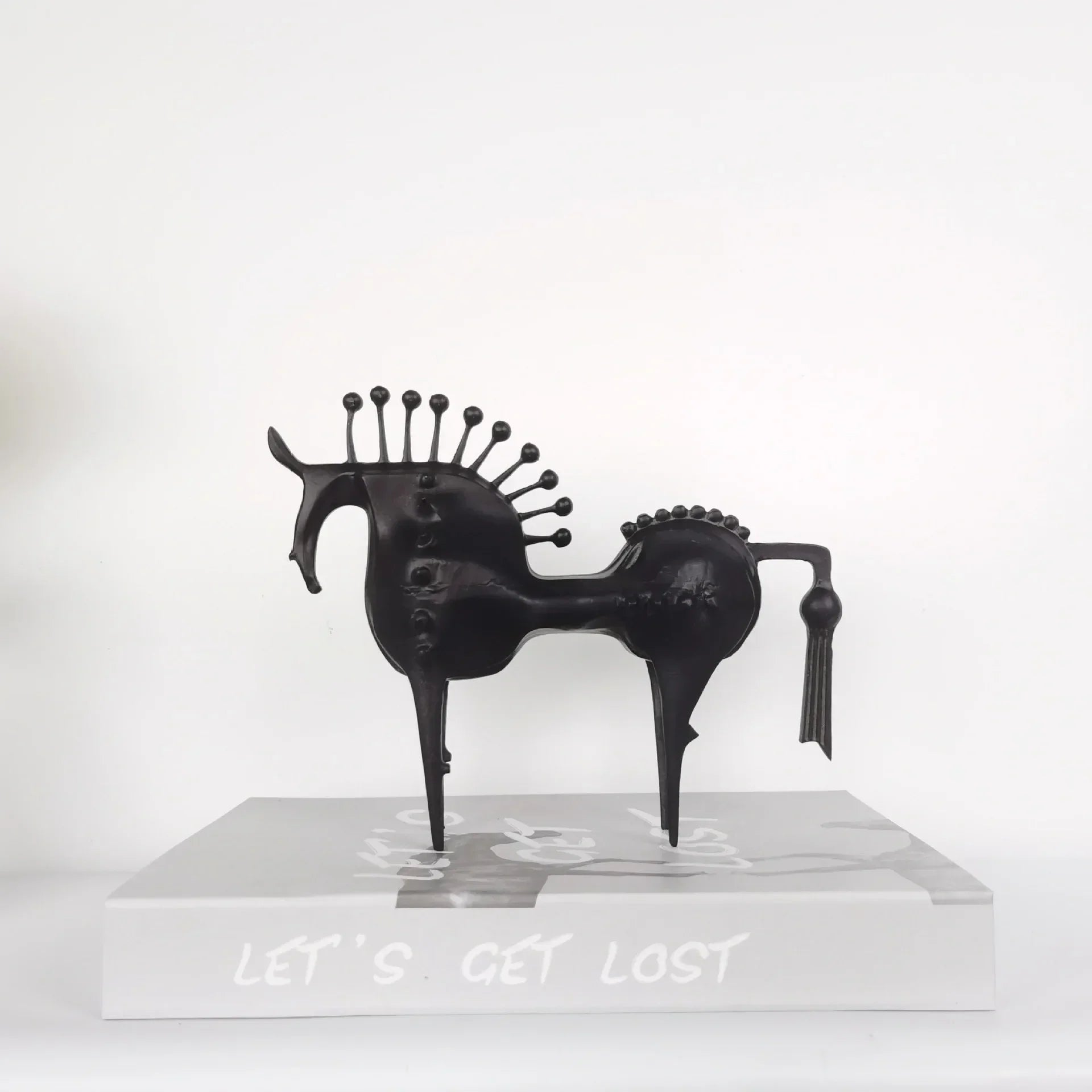 Abstract Horse Figurine - Modern Metallic Finish | Iron Horse Sculpture | texture detail | Abstract home decor | House of Avana