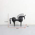 Abstract Horse Figurine - Modern Metallic Finish | Iron Horse Sculpture | base detail | Abstract home decor | House of Avana