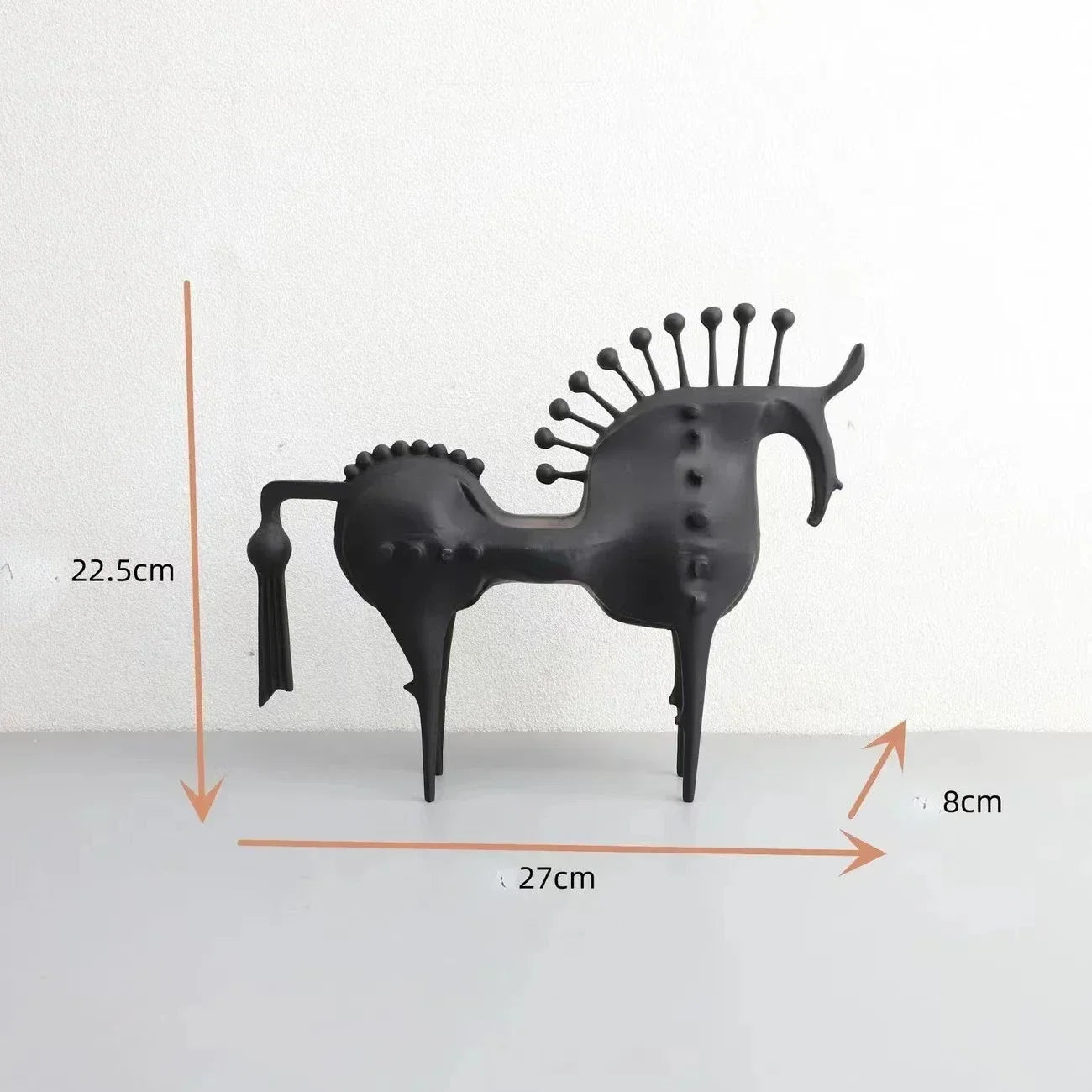 Abstract Horse Figurine - Modern Metallic Finish | Iron Horse Sculpture | dimensions | Abstract home decor | House of Avana