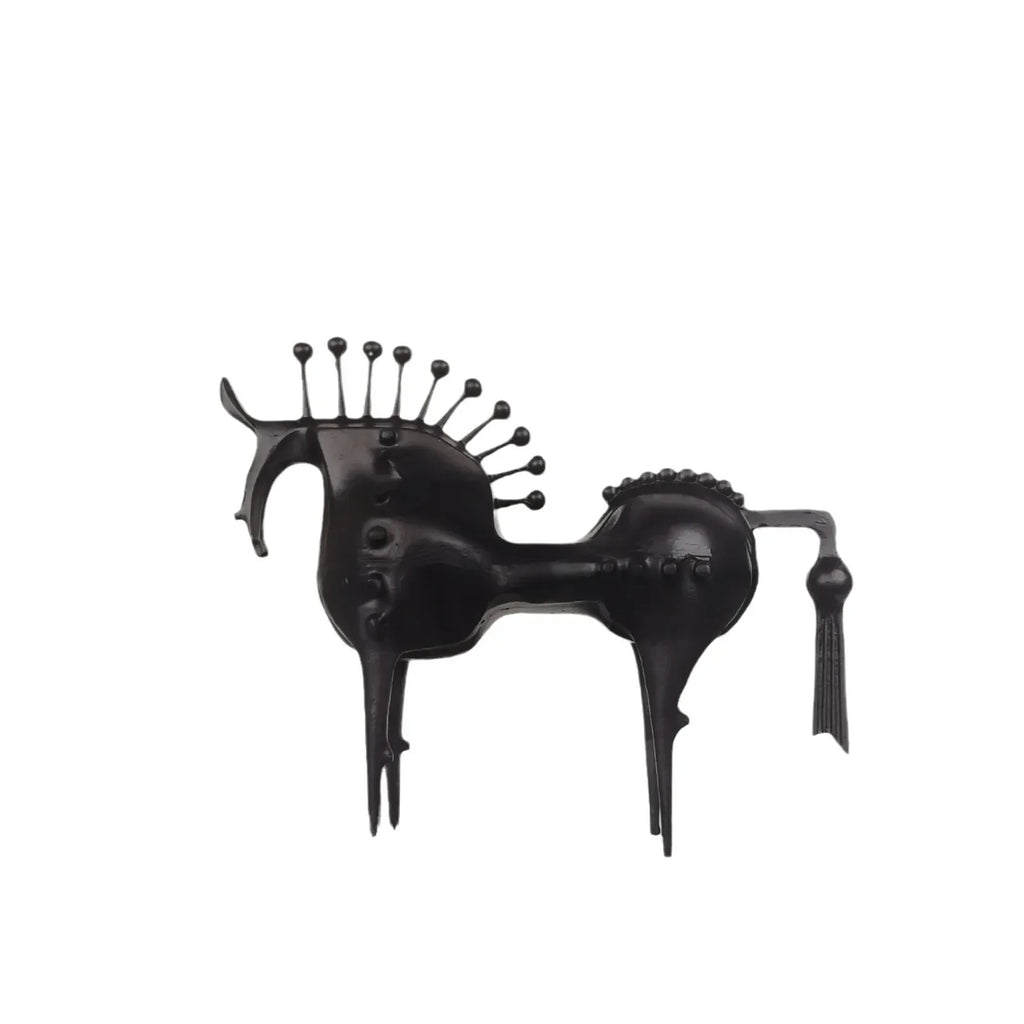 Abstract Horse Figurine - Modern Metallic Finish | Iron Horse Sculpture | top view | Abstract home decor | House of Avana