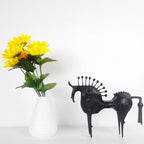 Abstract Horse Figurine - Modern Metallic Finish | Iron Horse Sculpture | close-up | Abstract home decor | House of Avana