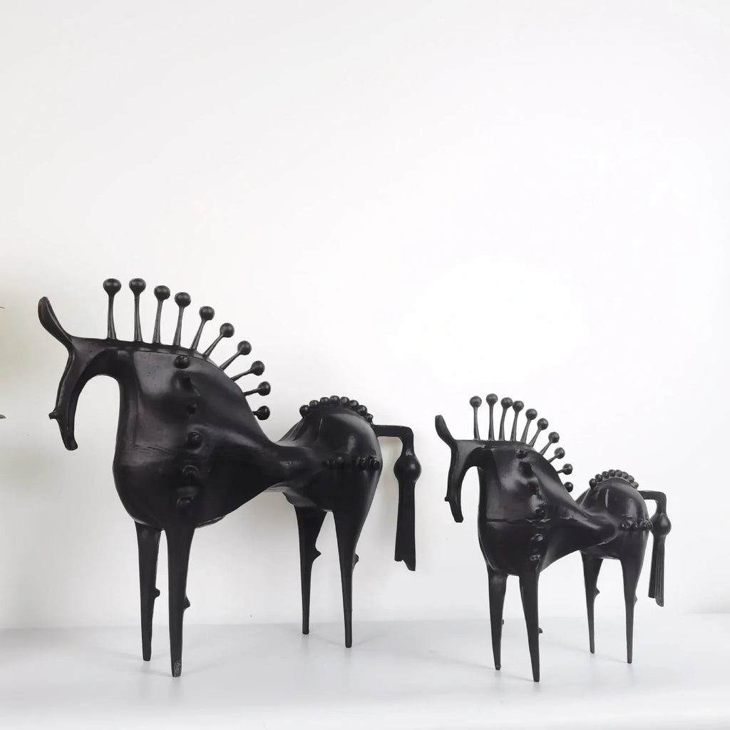 Abstract Horse Figurine - Modern Metallic Finish | Iron Horse Sculpture | lifestyle | Abstract home decor | House of Avana