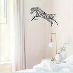 Black Iron Metal Vintage Horse Wall Decor Art - House Of Avana