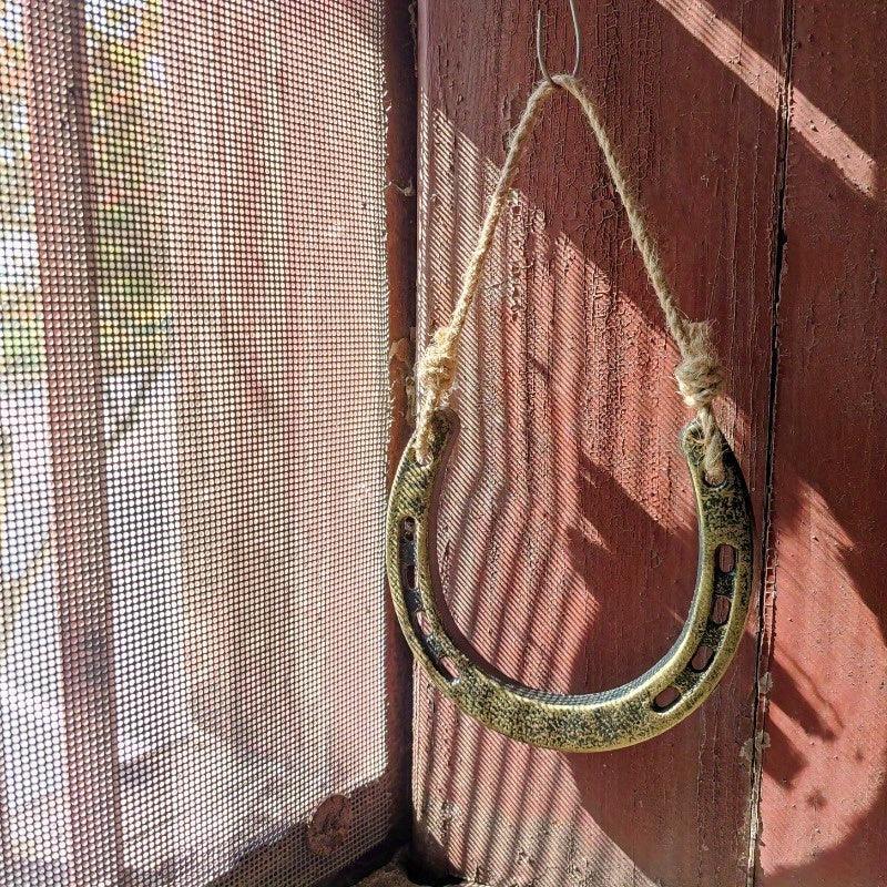 Horseshoe Decor - Retro Yellow Hemp Rope Hanging