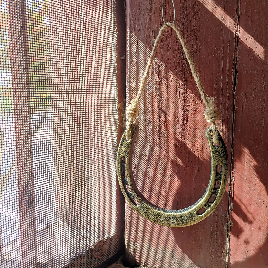 Horseshoe Decor - Retro Yellow Hemp Rope Hanging