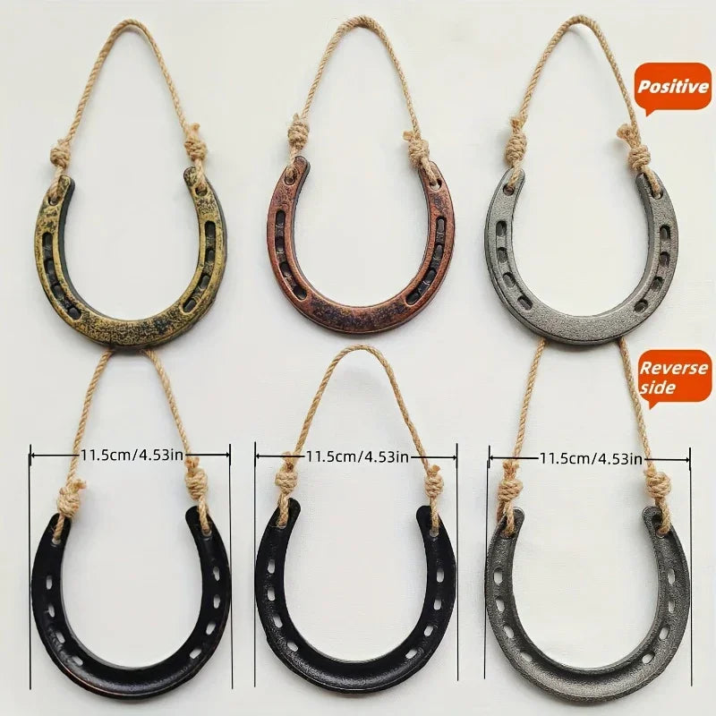 Horseshoe Decor - Retro Yellow Hemp Rope Hanging
