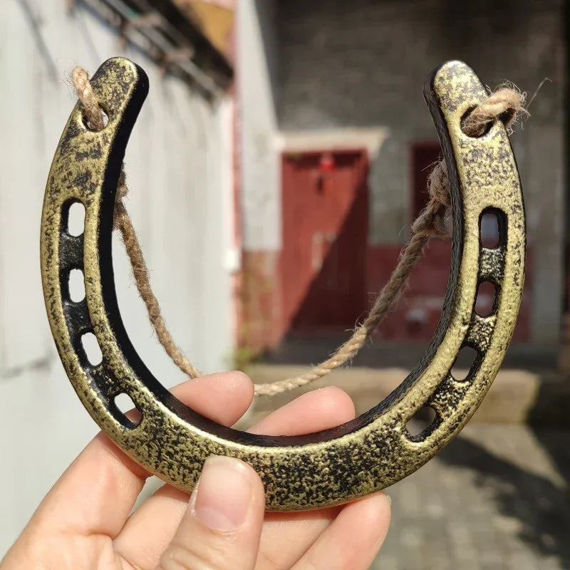 Horseshoe Decor - Retro Yellow Hemp Rope Hanging