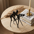 Human Sculpture Matte Black Iron Trio for Your Living Room