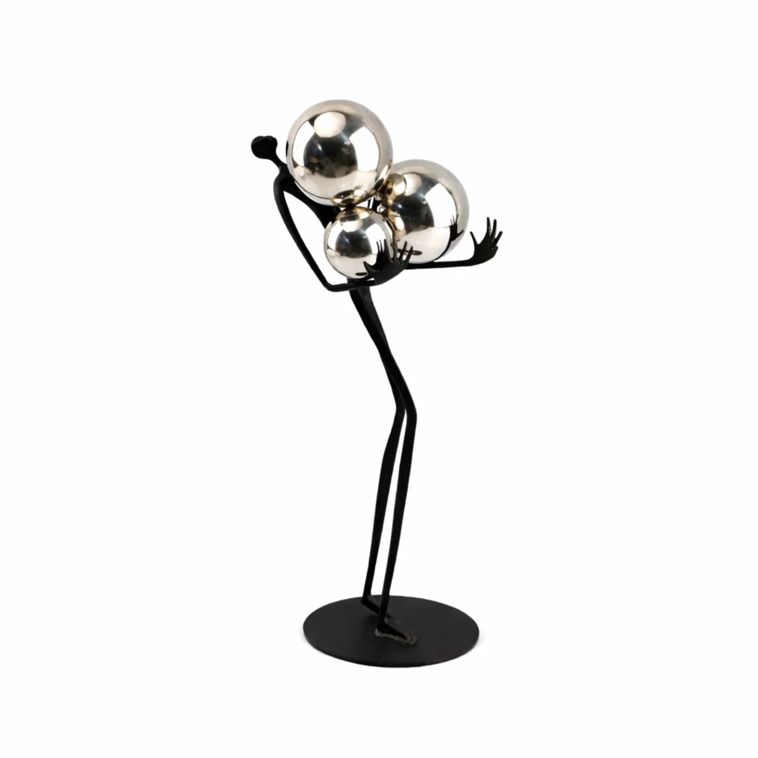 Human Sculpture with Decorative Metal Balls | Mixed (Metal and) Figure Sculpture | base detail | Abstract home decor | House of Avana