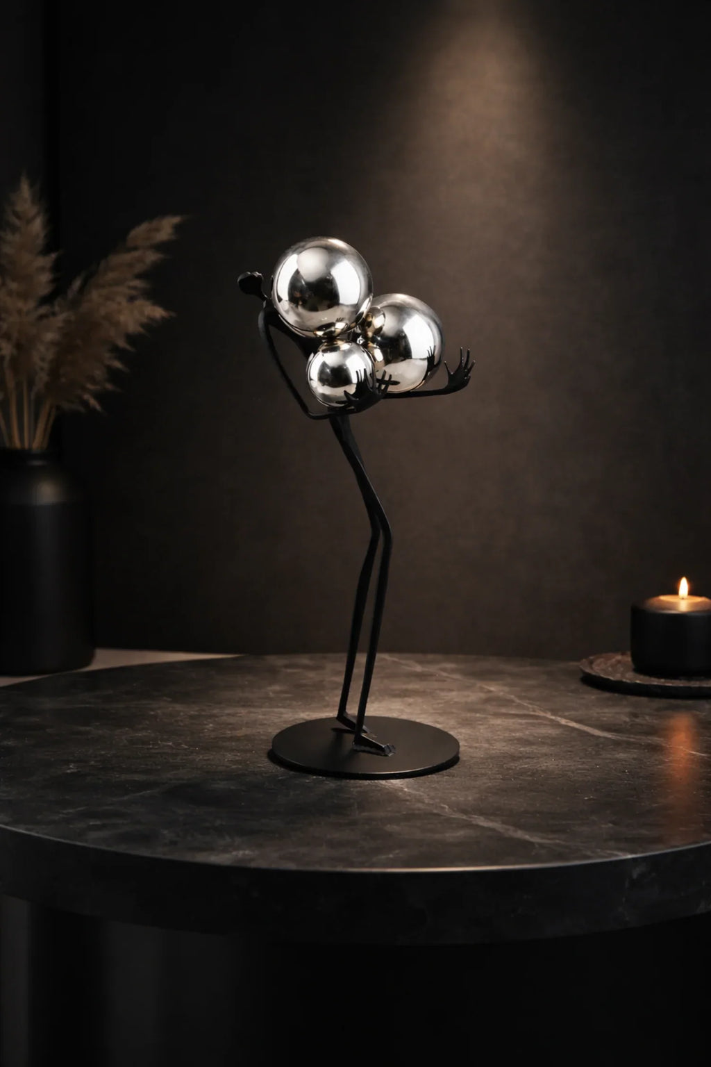 Human Sculpture with Decorative Metal Balls | Mixed (Metal and) Figure Sculpture | dimensions | Abstract home decor | House of Avana