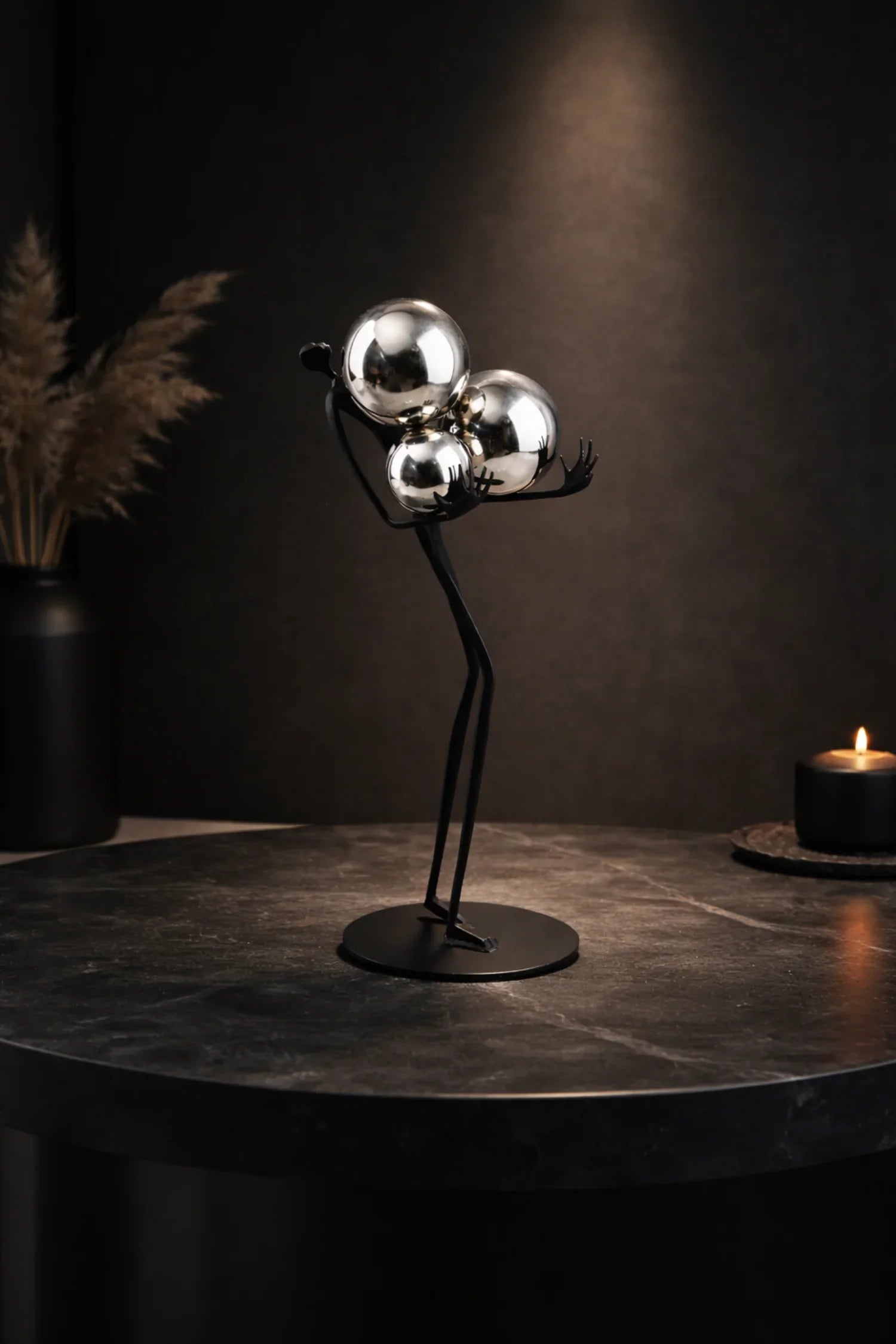 Human Sculpture with Decorative Metal Balls | Mixed (Metal and) Figure Sculpture | dimensions | Abstract home decor | House of Avana