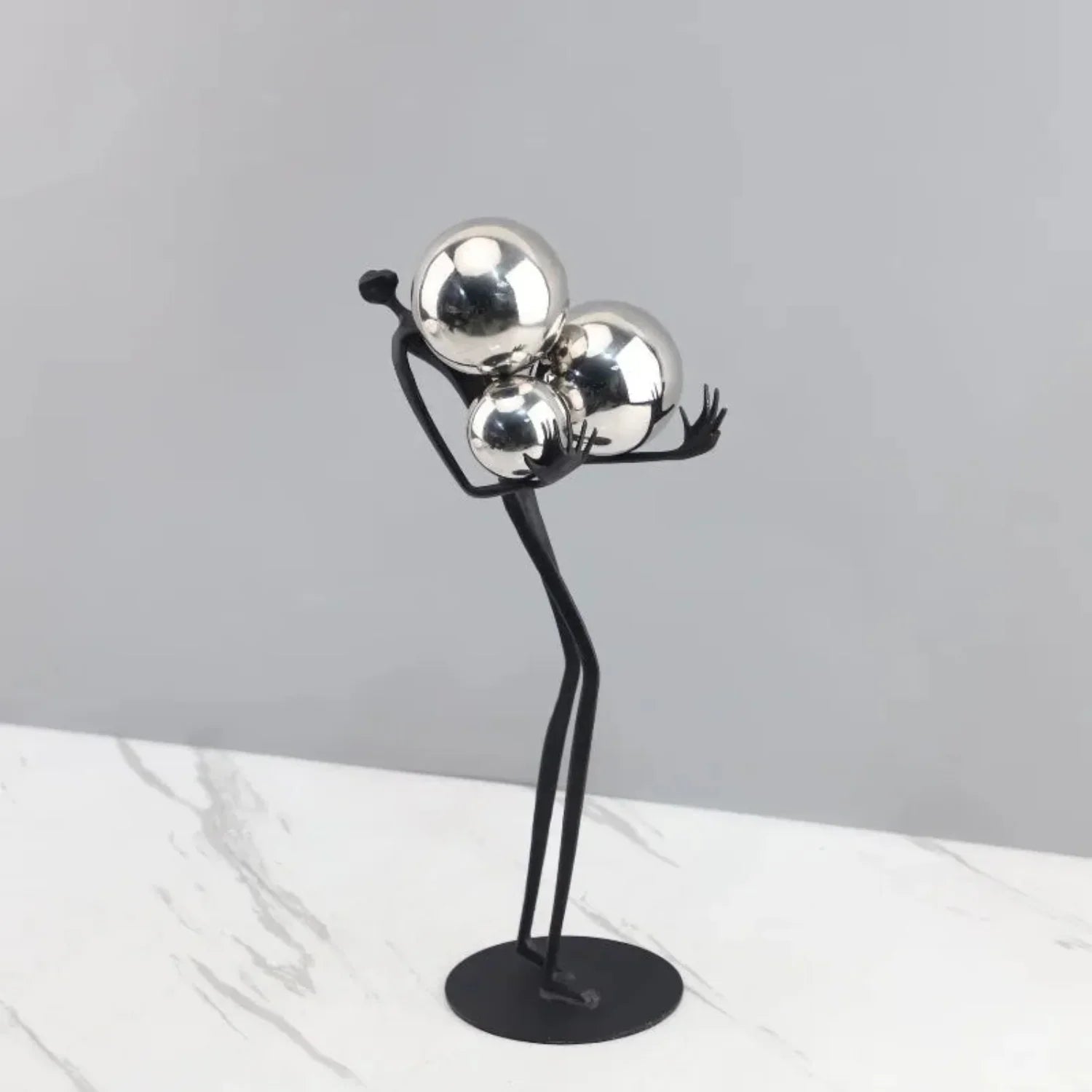 Human Sculpture with Decorative Metal Balls | Mixed (Metal and) Figure Sculpture | side view | Abstract home decor | House of Avana