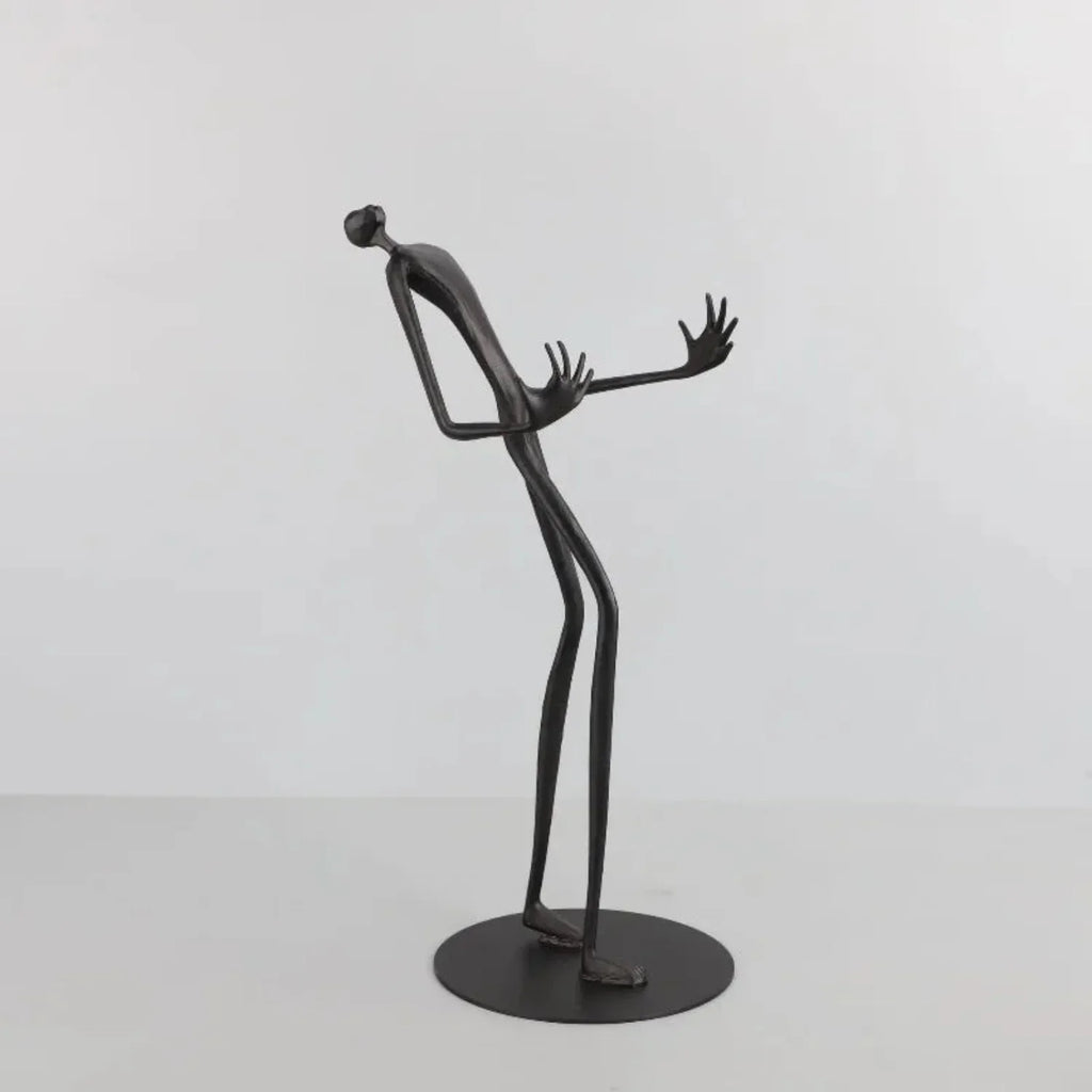 Human Sculpture with Decorative Metal Balls | Mixed (Metal and) Figure Sculpture | top view | Abstract home decor | House of Avana