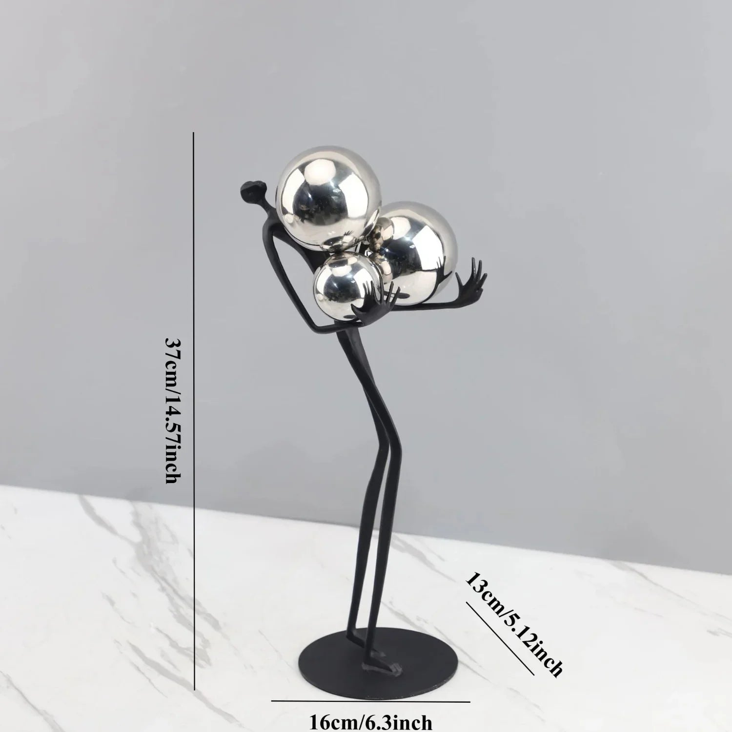 Human Sculpture with Decorative Metal Balls | Mixed (Metal and) Figure Sculpture | in-room display | Abstract home decor | House of Avana