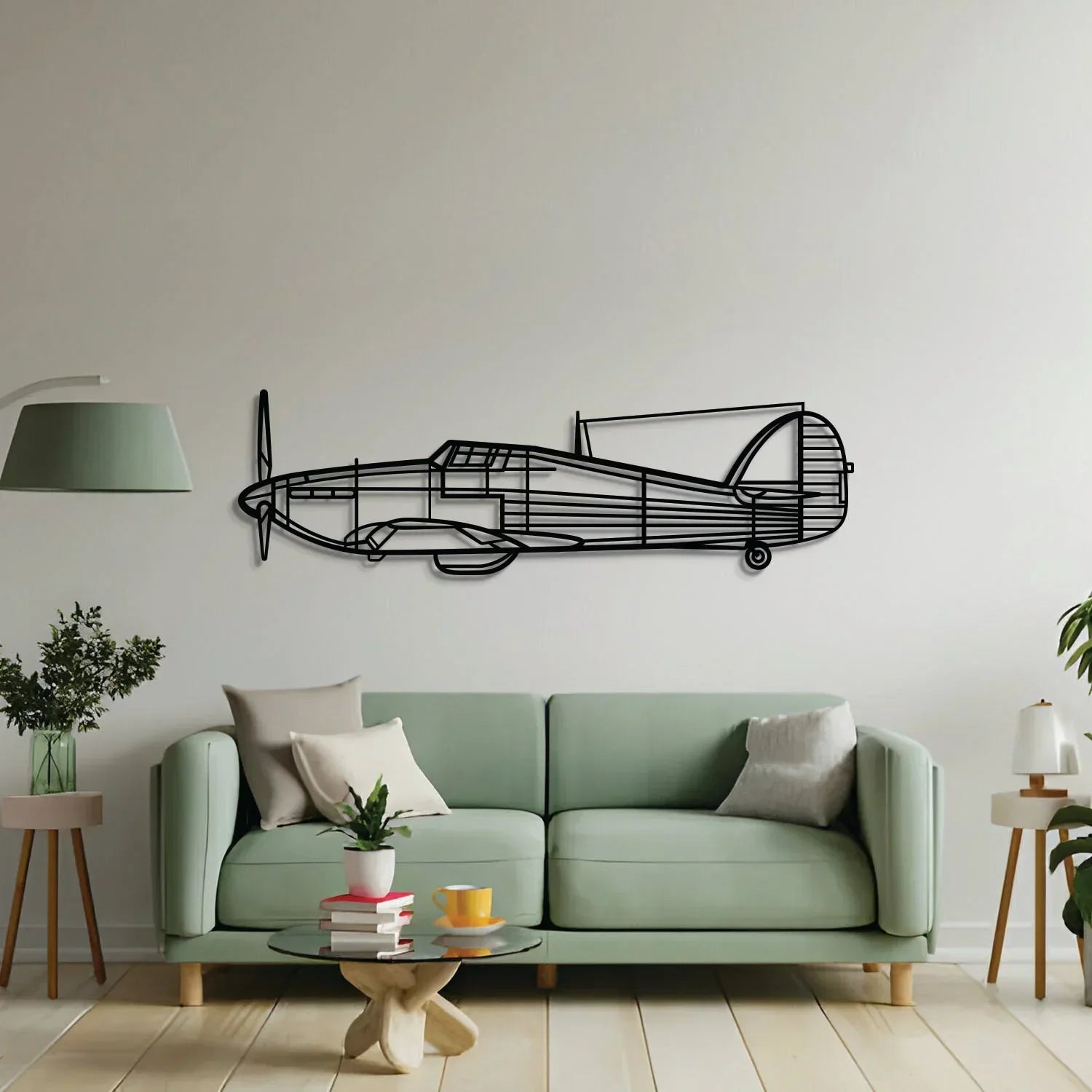Hurricane Mk I Metal Aircraft Wall Art - Ncp0572, side view - House Of Avana
