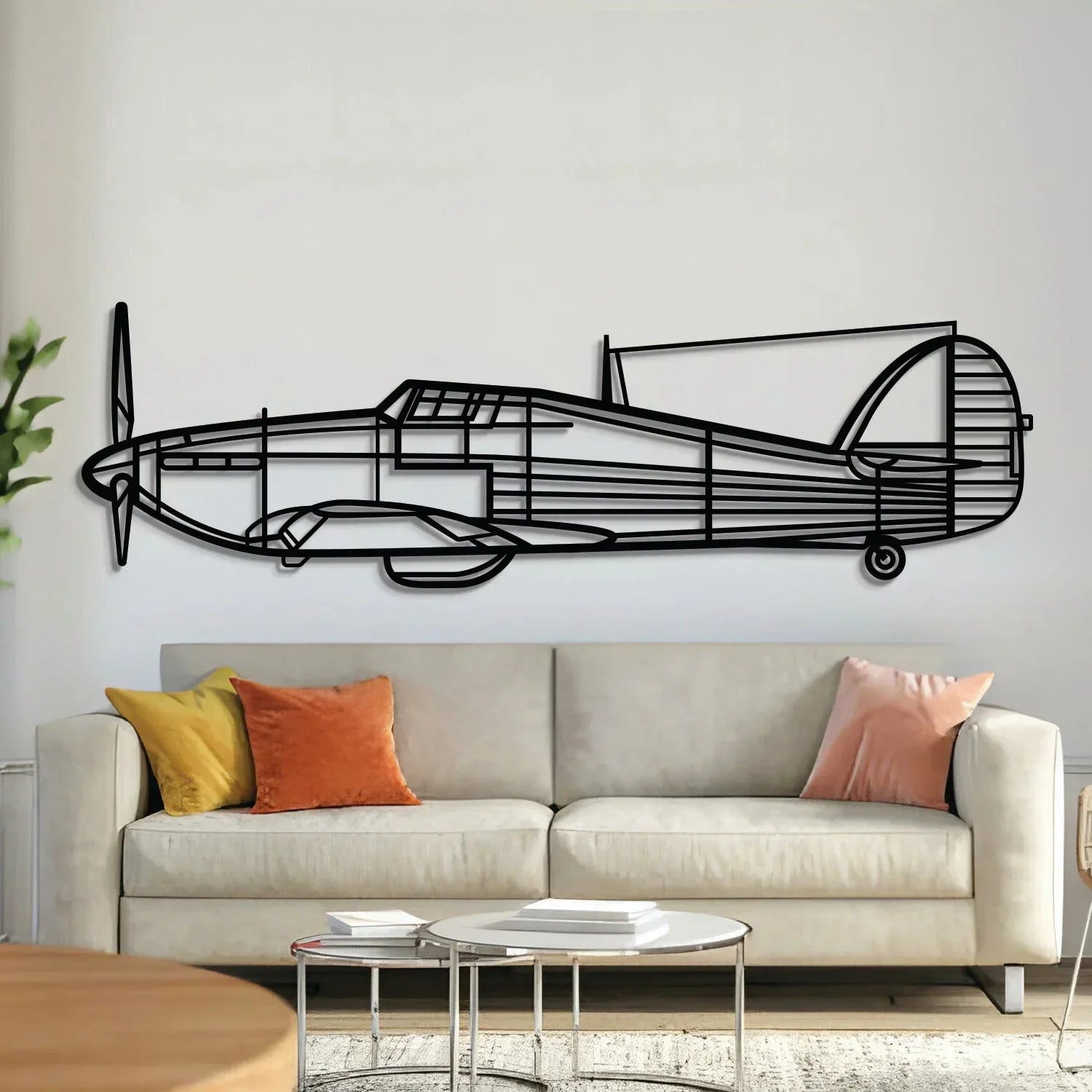 Hurricane Mk I Metal Aircraft Wall Art - Ncp0572, front view - House Of Avana