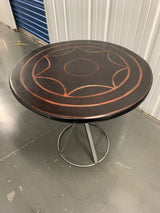 Handmade Solidwood Round End Table With Iron Legs