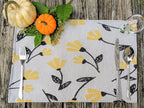 DaDa Bedding Set of 4-Pieces Sunshine Yellow Fleur Spring Tapestry Dining Table Placemats 13” x 19” (18112)