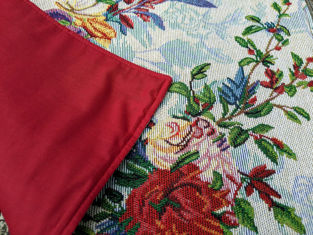 DaDa Bedding Set of 4-Pieces Tropical Sky Blue Birds Floral Tapestry Dining Table Placemats 13” x 19” (18116) DaDalogy Bedding Collection