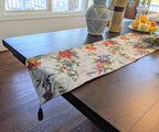 DaDa Bedding Floral Roses Tropical Paradise Birds Woven Tapestry Dining Table Runner (18116) DaDalogy Bedding Collection