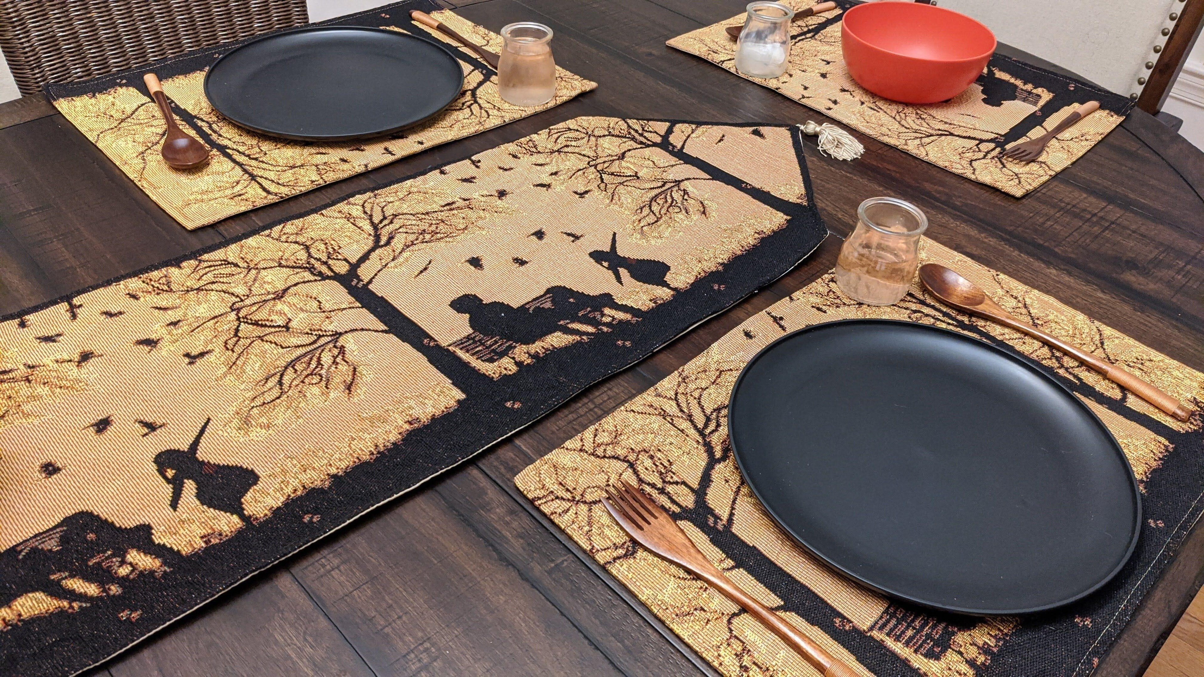 DaDalogy Autumn Birds Family Gathering Woven Tapestry Dining Table Runner (18198) DaDalogy Bedding Collection
