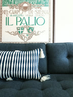 Antigua Pillow - Dark Teal Blue Archive New York