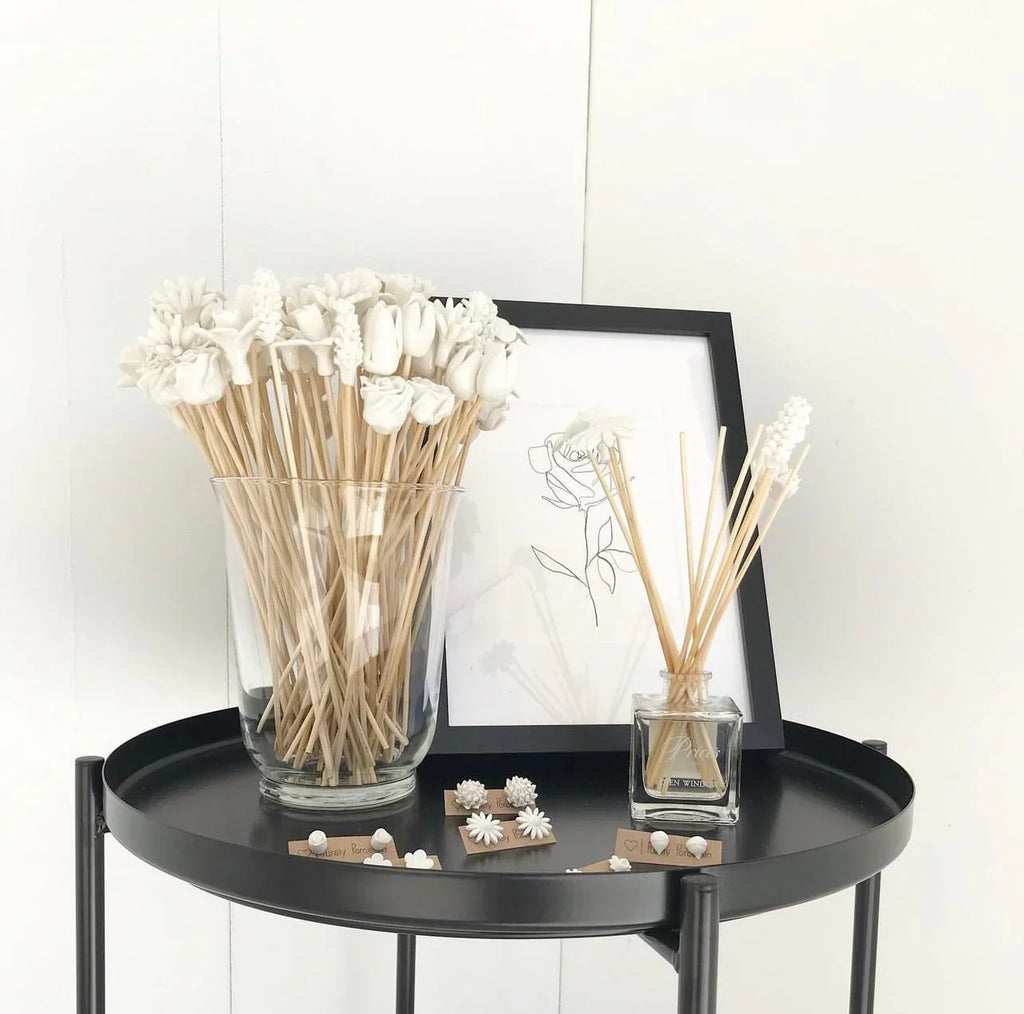 African Flowers Bamboo Diffuser Set Kanju Interiors