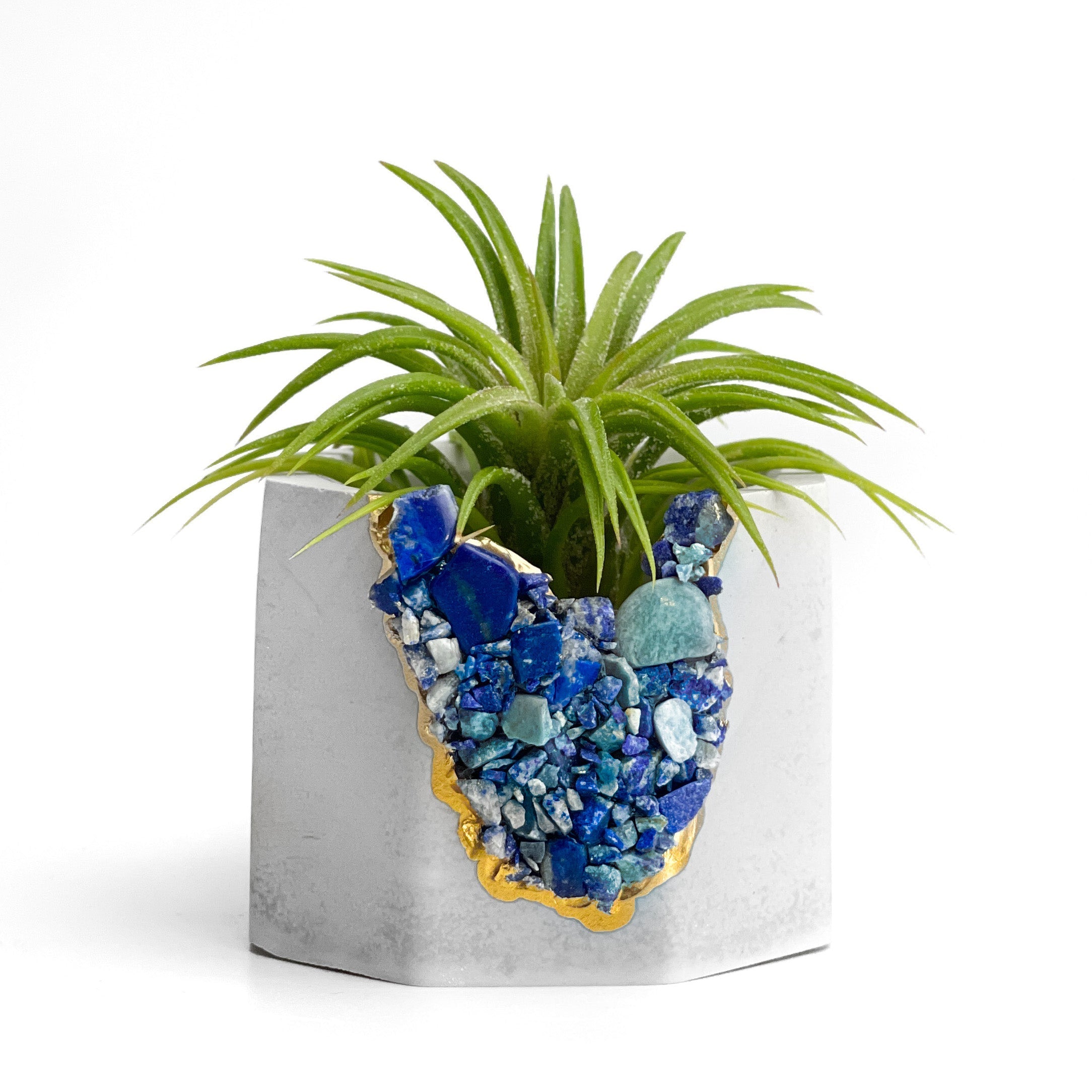 LAPIS LAZULI GEODE PLANTER AURA 8 HOME