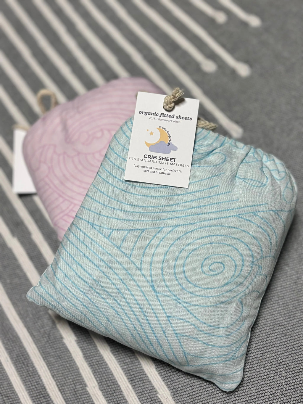 Organic Crashing Sea Waves Bamboo Cotton Blend Crib Sheet Cradle Comforts Co.