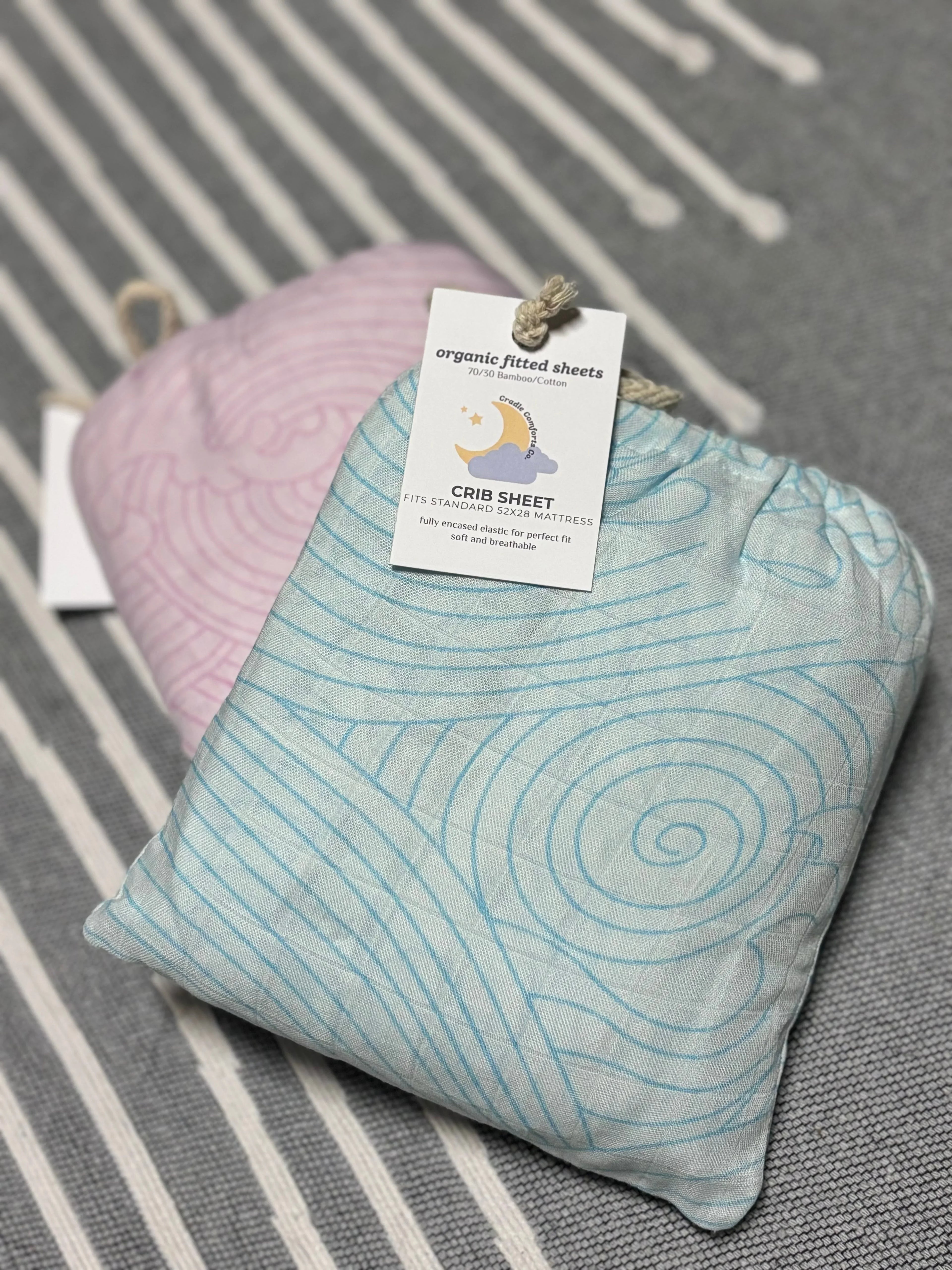 Organic Crashing Sea Waves Bamboo Cotton Blend Crib Sheet Cradle Comforts Co.
