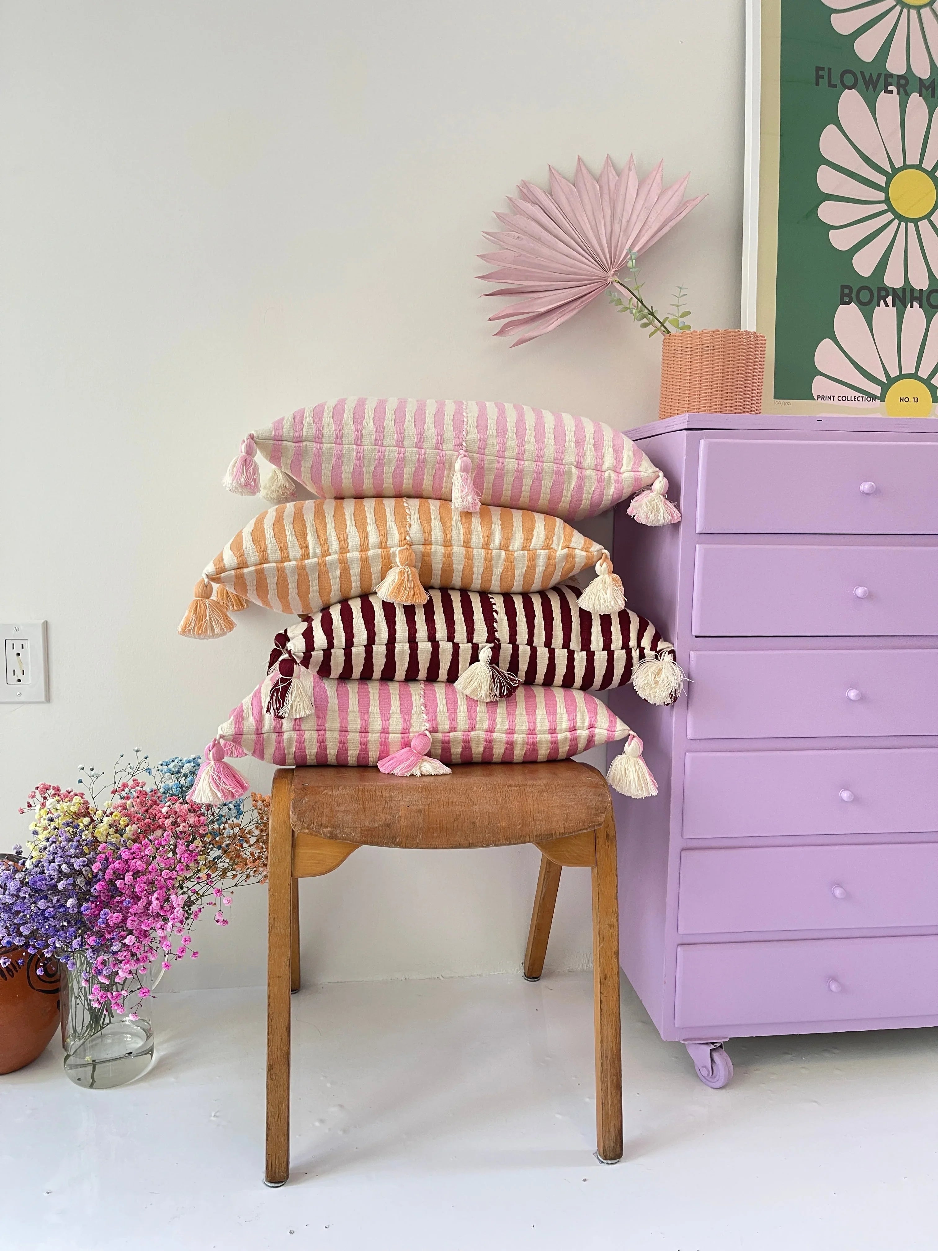 Antigua Pillow - Bubblegum Pink Archive New York