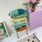 Antigua Pillow - Lemon Lime + Ivory Stripe Archive New York