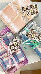 Peach Chambray Kitchen Towel Archive New York