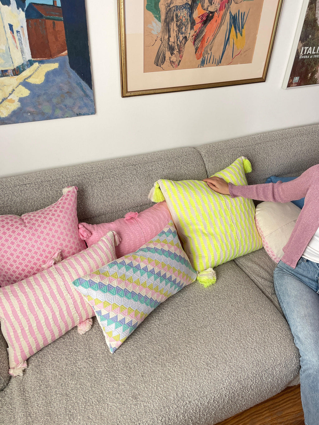 Antigua Pillow - Baby Pink Archive New York