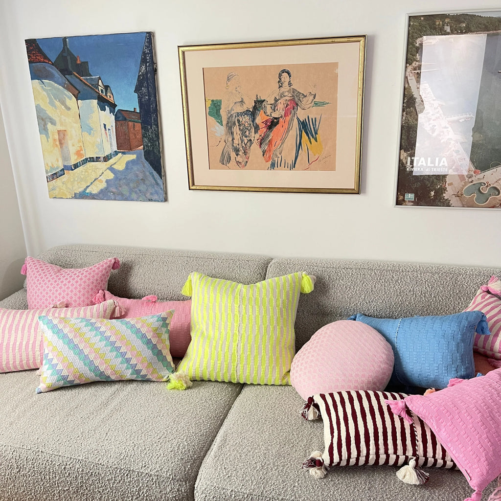 Antigua Pillow - Burgundy Stripe Archive New York