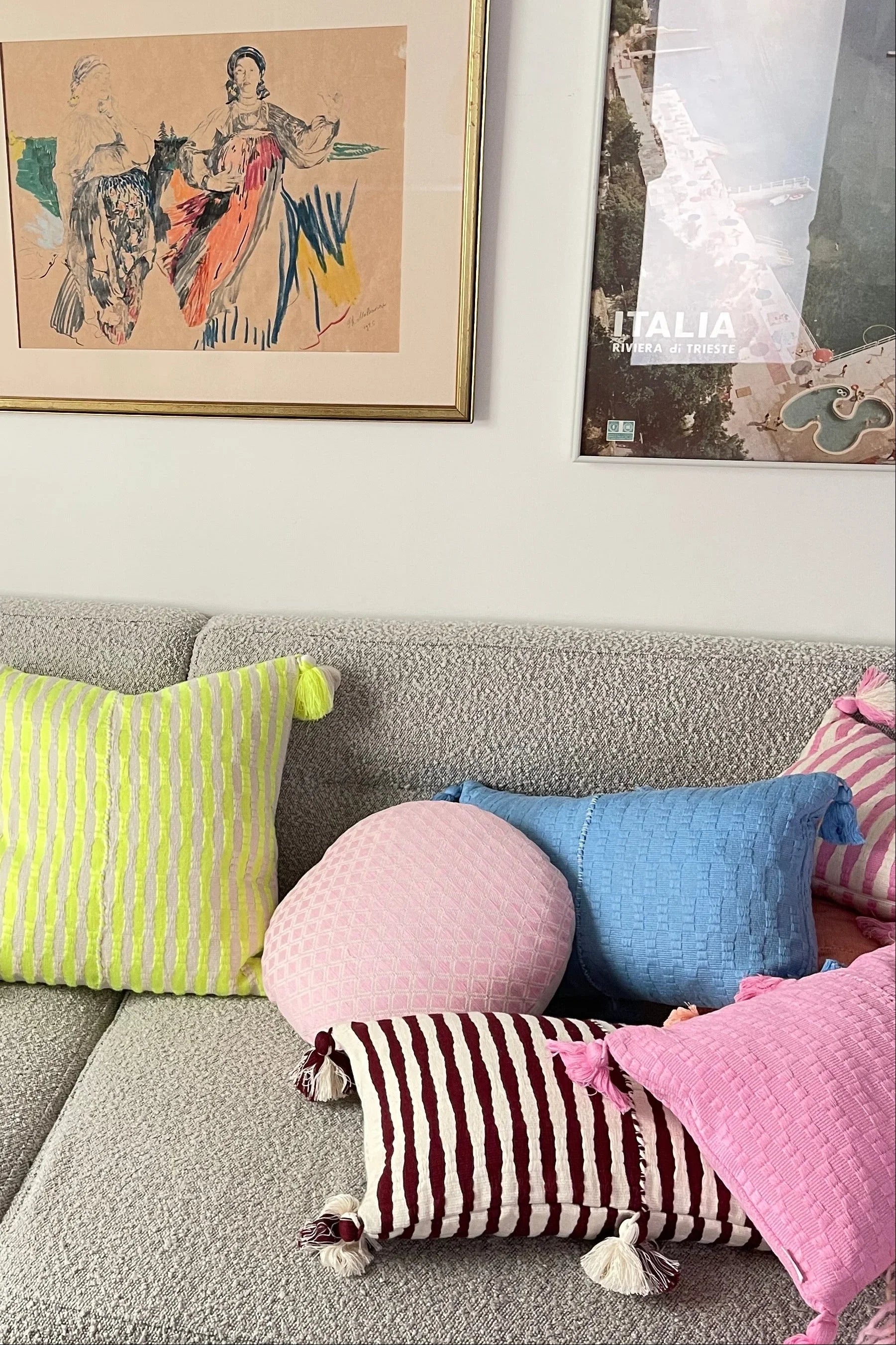 Antigua Pillow - Sky Blue Solid Archive New York