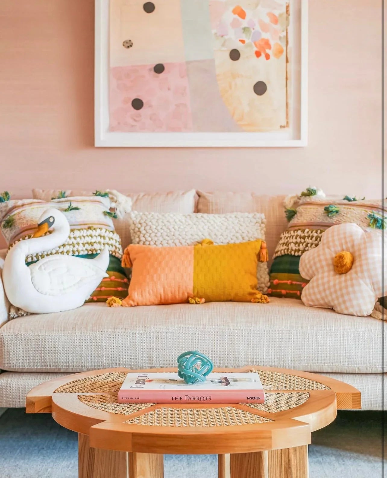 Antigua Pillow - Peach & Ochre Colorblocked Archive New York