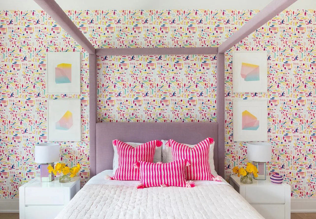 Antigua Pillow - Neon Pink and Yellow Archive New York