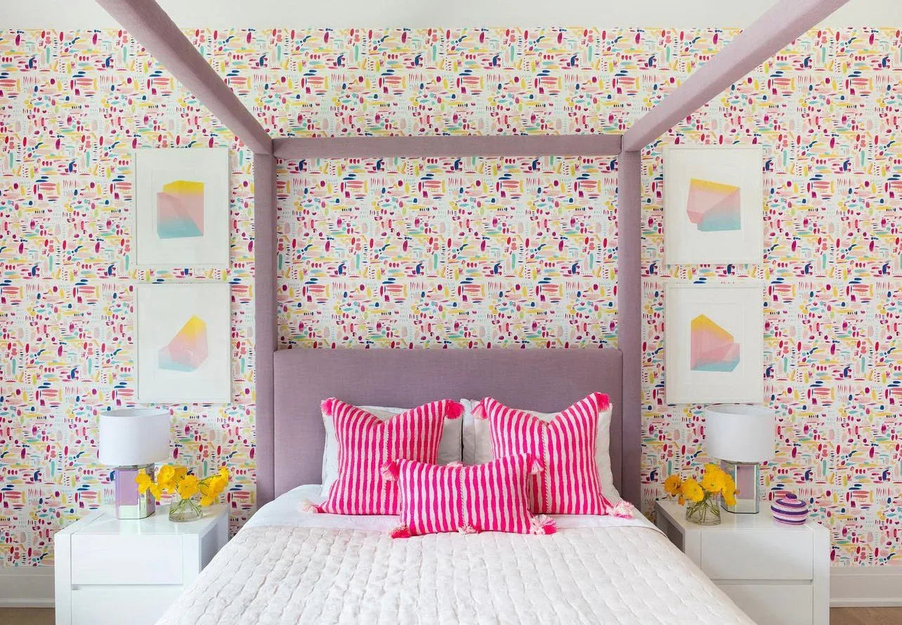 Antigua Pillow - Neon Pink and Yellow Archive New York