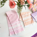 Peach Chambray Kitchen Towel Archive New York