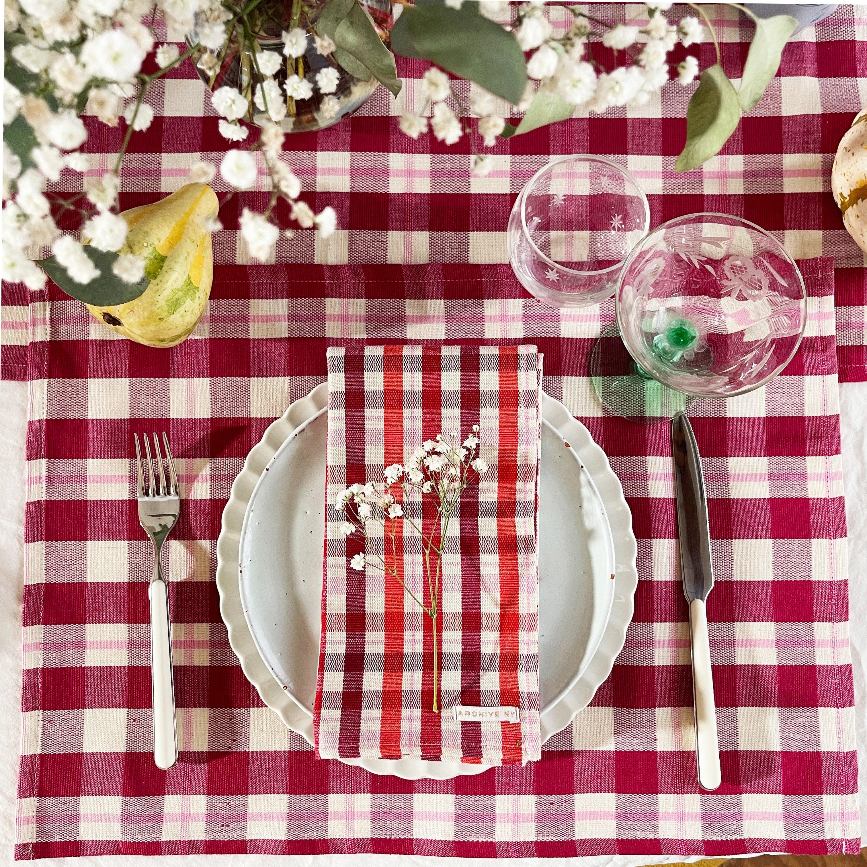 Abigail Plaid Placemat Set Archive New York