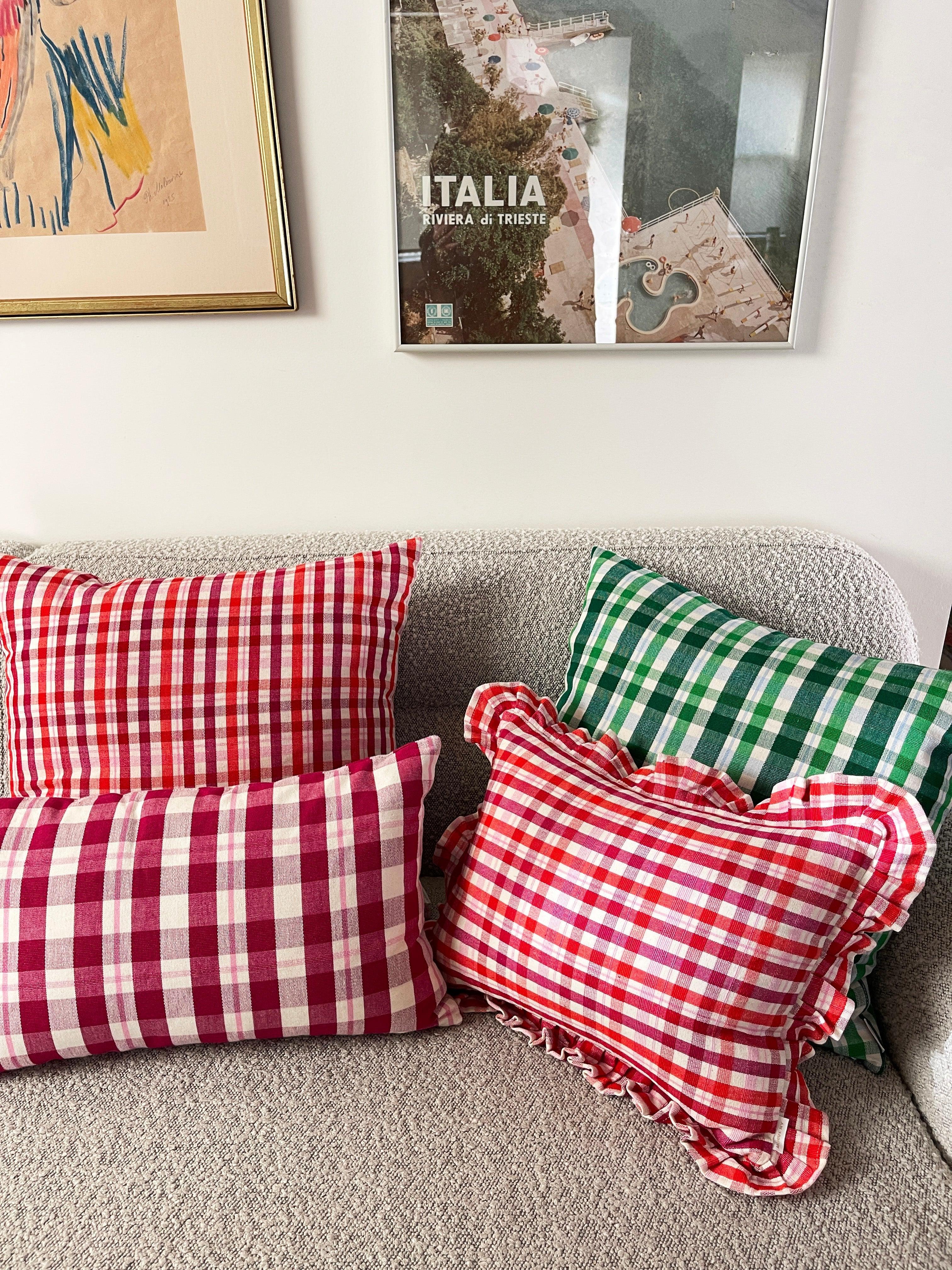 Abigail Cranberry Plaid Pillows Archive New York