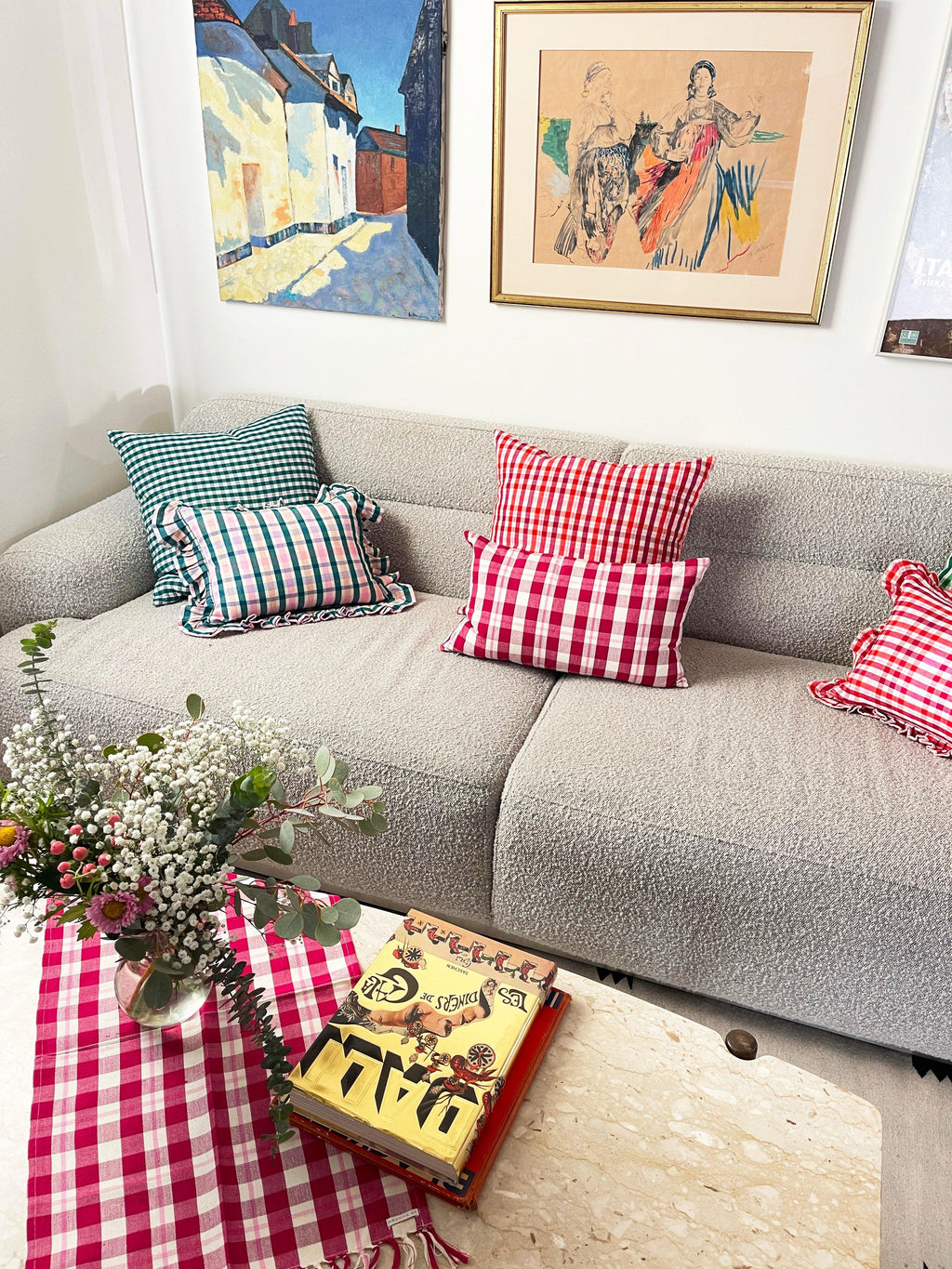 Abigail Cranberry Plaid Pillows Archive New York