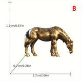 Vintage Brass Horse Figurine for Home Decor B - Horse Drinking House Of Avana