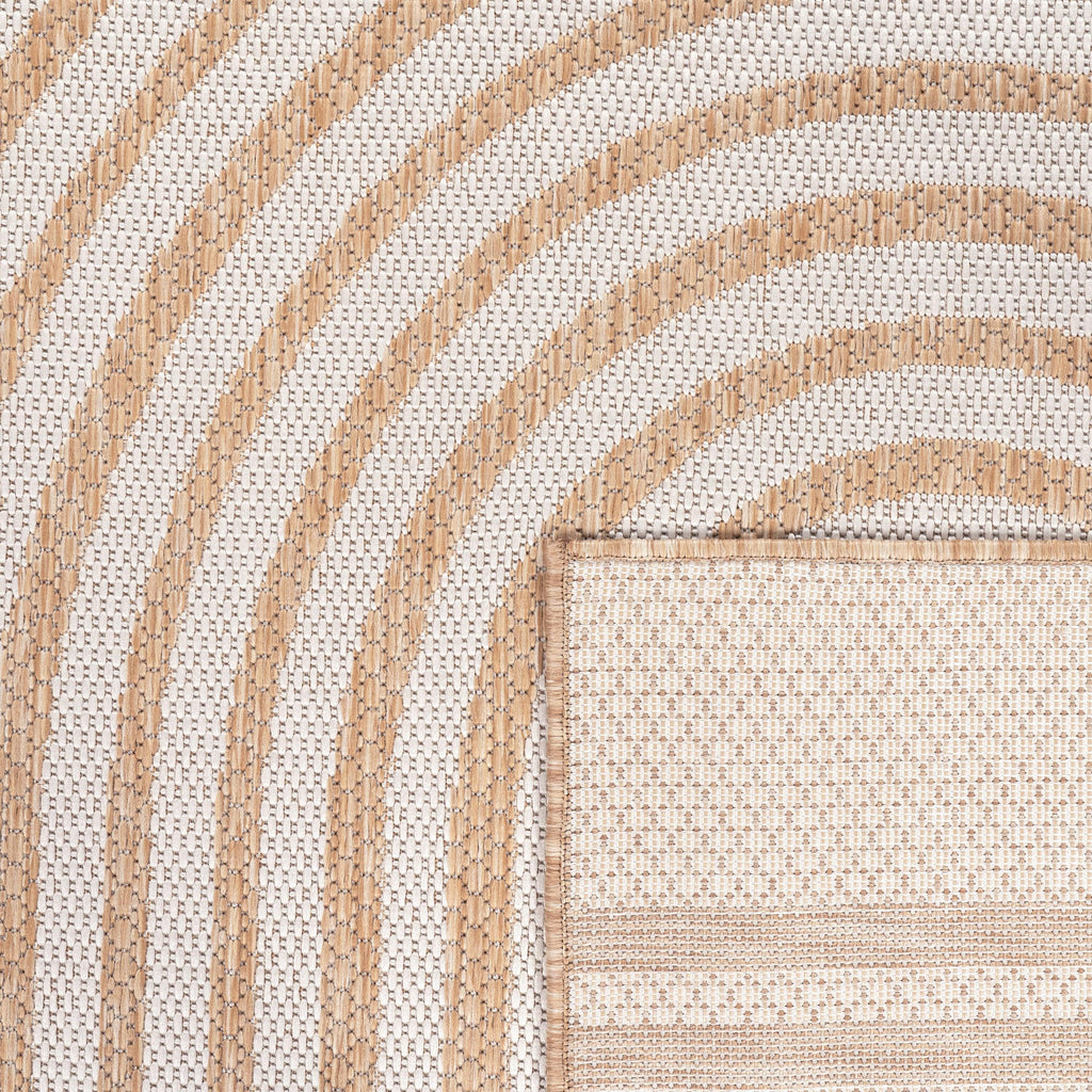 In- & Outdoor Rug Captera with Minimalistic Line Pattern in Nature Beige RugYourHome