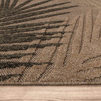 In- & Outdoor Rug Cologne with Modern Leaf Design in Beige RugYourHome