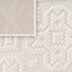 In- & Outdoor Rug Marrakesh High-Low Diamond Effect Pattern Cream RugYourHome