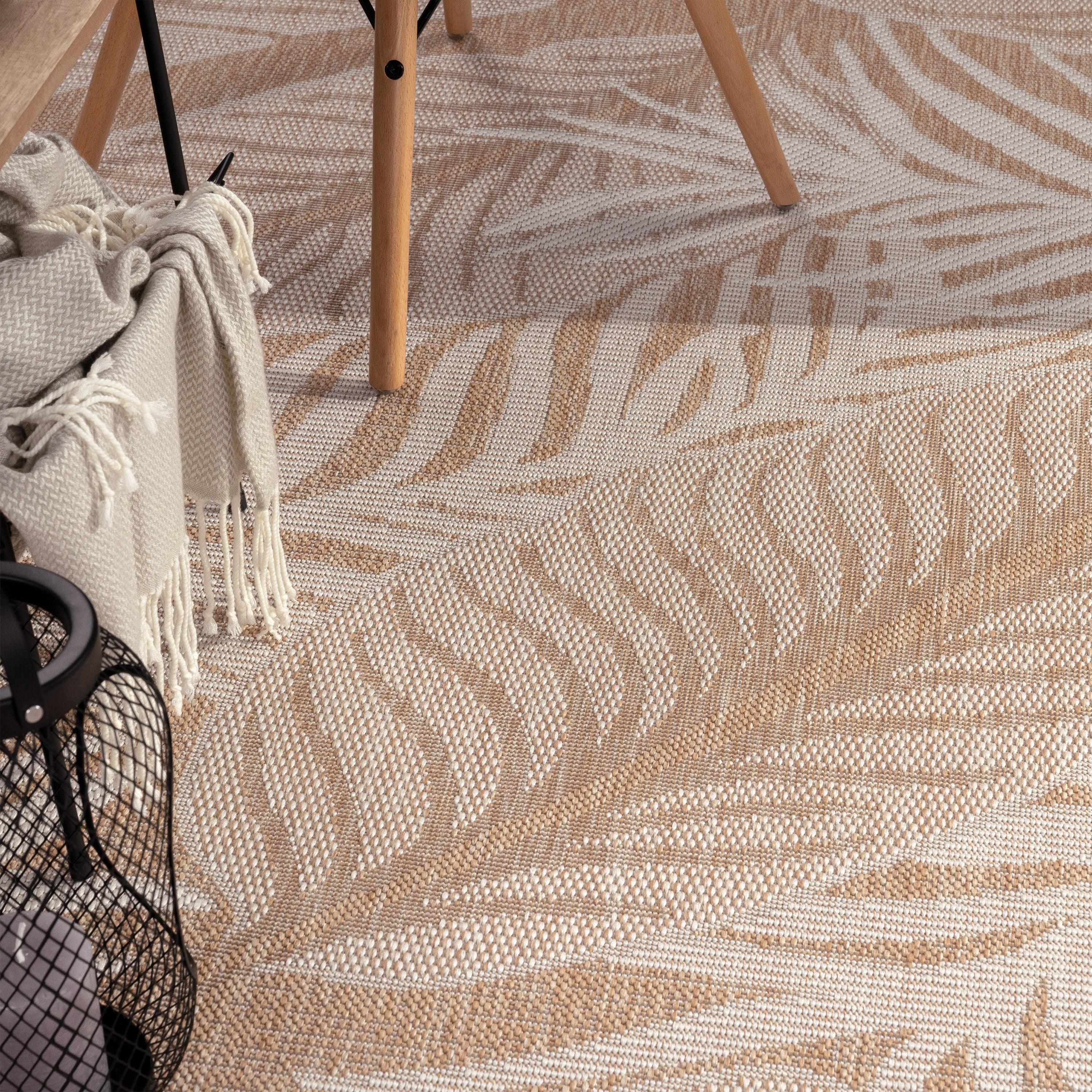 Indoor & Outdoor Rug Captera with Leaves Design RugYourHome