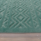 Indoor Outdoor Rug Livorno Boho High-Low Pattern In Turquoise RugYourHome