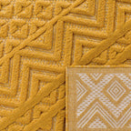Indoor Outdoor Rug Livorno Boho High-Low Pattern In Yellow RugYourHome
